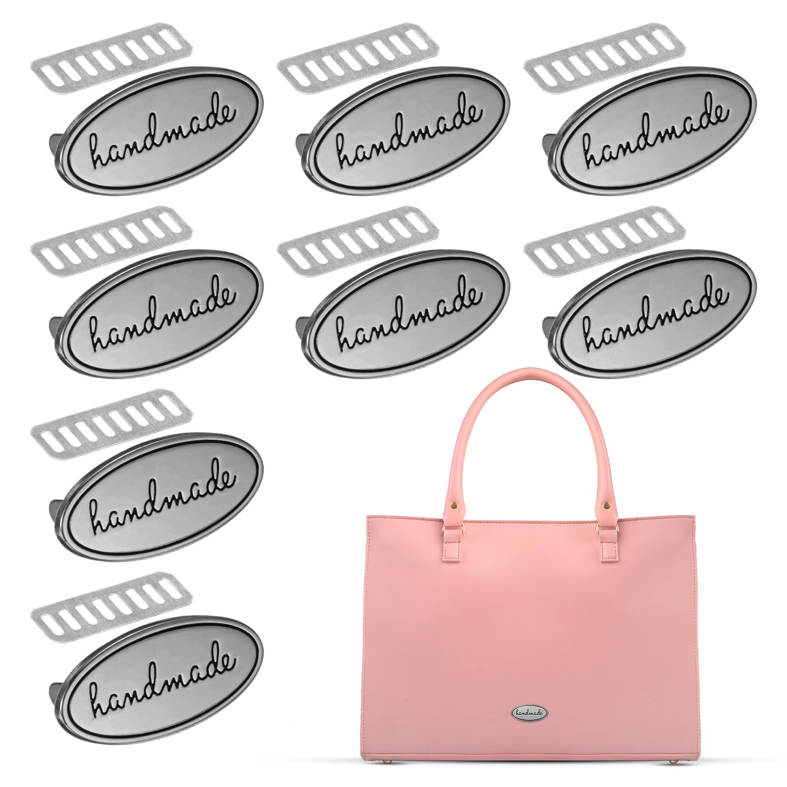 TIXIPEM 8PCS Handmade Metal Oval Tags Label 1.57 x 0.79 in, Black — image 1