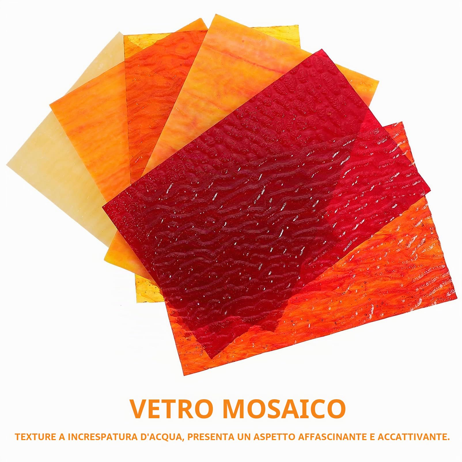 EXCEART Lastre Di Vetro Mosaico Cattedrale Trasparenti 6 Pezzi 5.91X3.94X0.08In Fogli Di Vetro Ondulato Per Progetti Artigianali Fai Da Te E Creazioni Di Mosaici