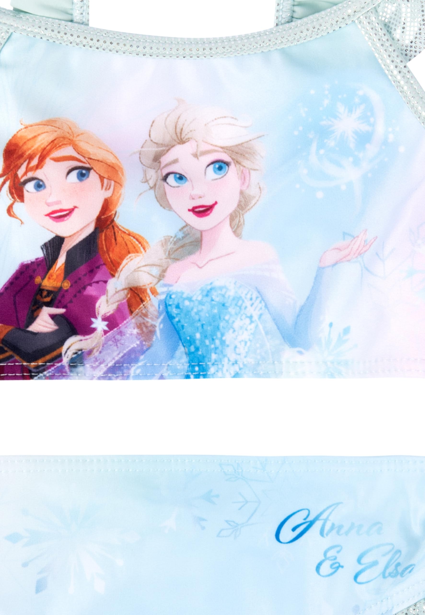 Disney - Bikini con volant per bambine Elsa & Anna Frozen, 2 pezzi, colore: Turchese
