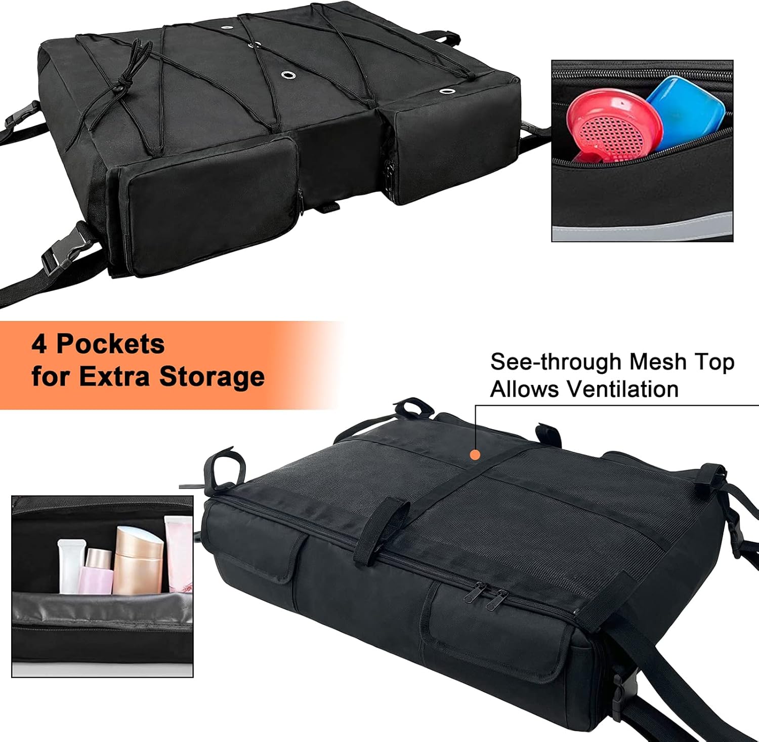 Rosvola T Top Storage Bag, Boat Life Jackets Storage Bag, Marine Grade 600D Oxford Cloth Storage Bag for 4 to 6 Type II Life Jackets