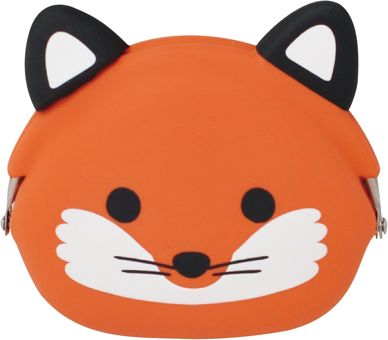 P+G Design Mimi POCHI Friends Silicone Coin Purse, Fox - Cute Change Pouch for Money, Makeup and Hair Accessories - Authentic Japanese Design - Durable Quality