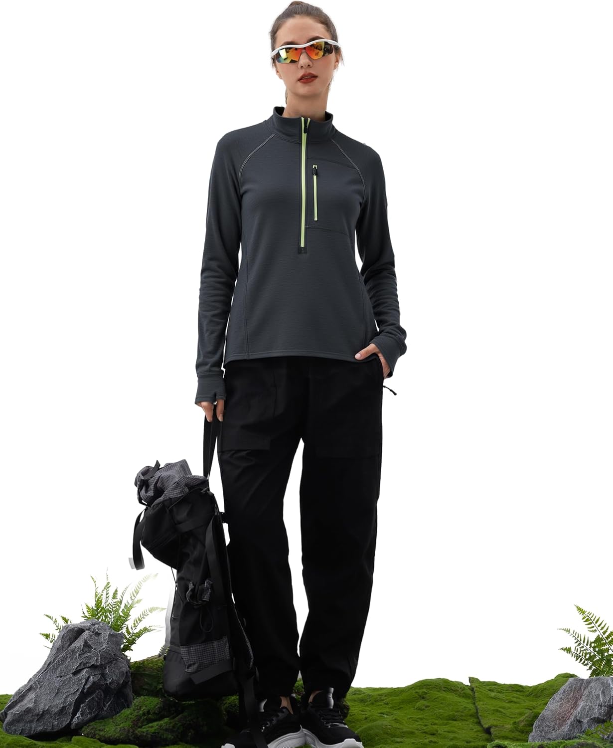 Angel season Mens Womens Running Shirt Long Sleeve Quarter Zip Pullover Moisture Wicking Gym Athletic Workout Shirts - Image 3