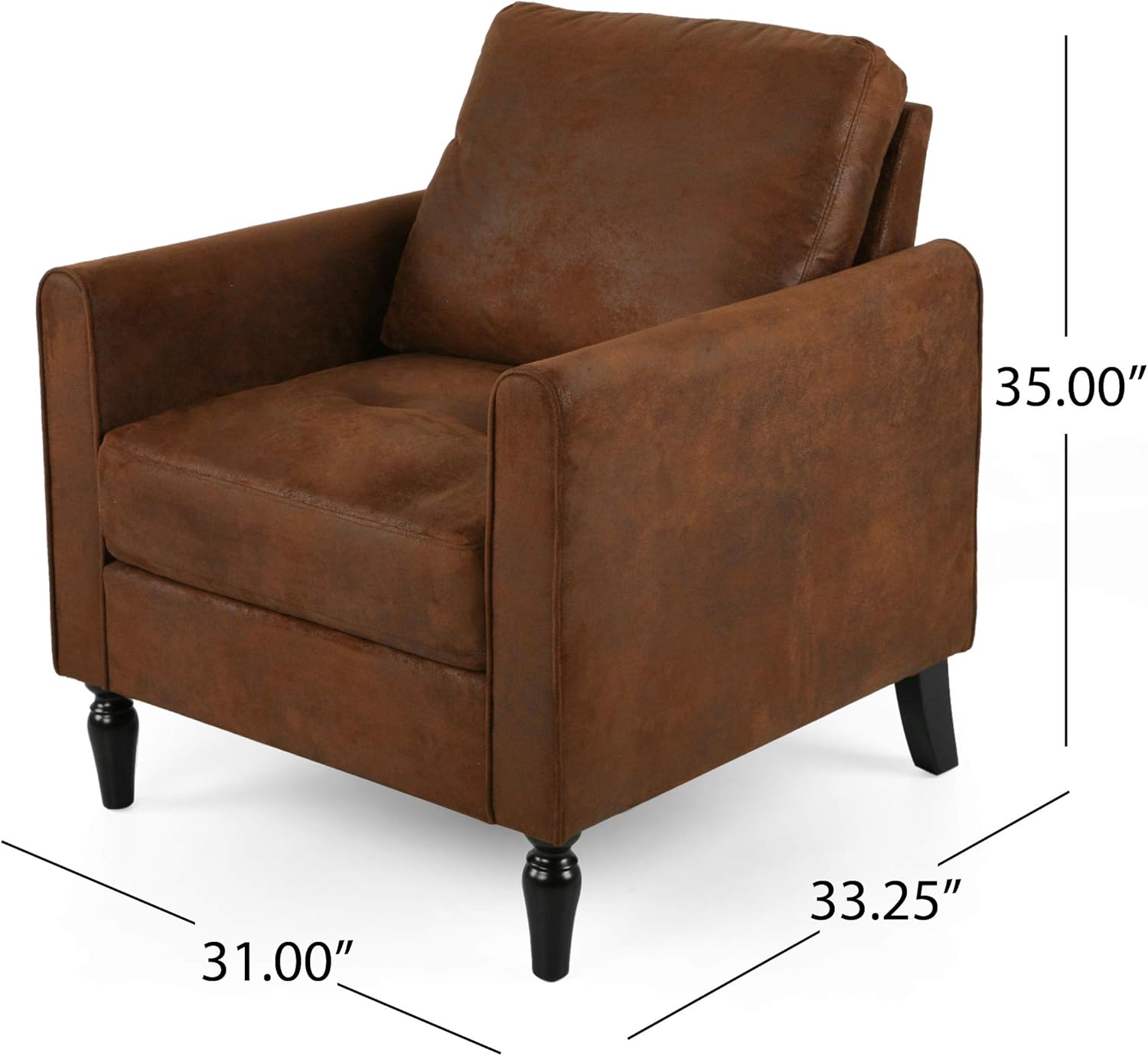 Christopher Knight Home Bunny Contemporary Club Chair with Plush Microfiber Cushions, Brown and Black, Emerald, Gold