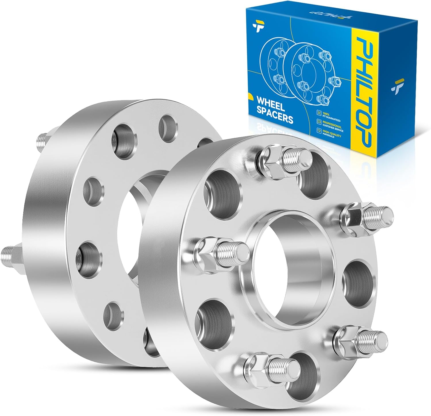 PHILTOP 5x130 Wheel Spacers 1.5 inch for Audi, 2 Pcs 5 Lug Hub Centric Wheel Spacers with 71.5mm Hub Bore M14x1.5 Studs fit for 2007-2015 Q7