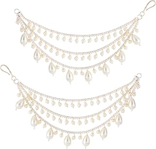 SHONA’S STYLE Brass Gold, Polished kanchain long bridal wedding ear kaan chain Bahubali earchains Ear Chains for Hair Jhum... Price In India