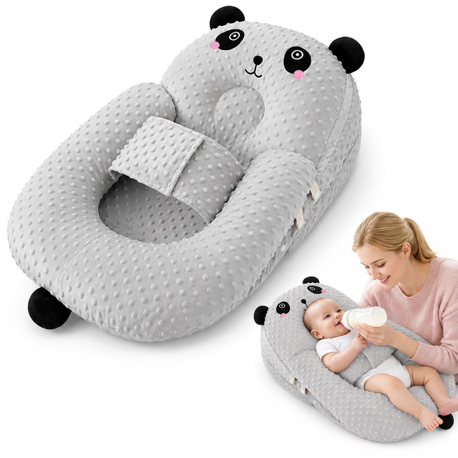 Breastfeeding Pillows, Reflux Pillow Baby, Multifunctional Baby Feeding Pillow with Adjustable Strap, Nursing pillow for Newborn New Mother