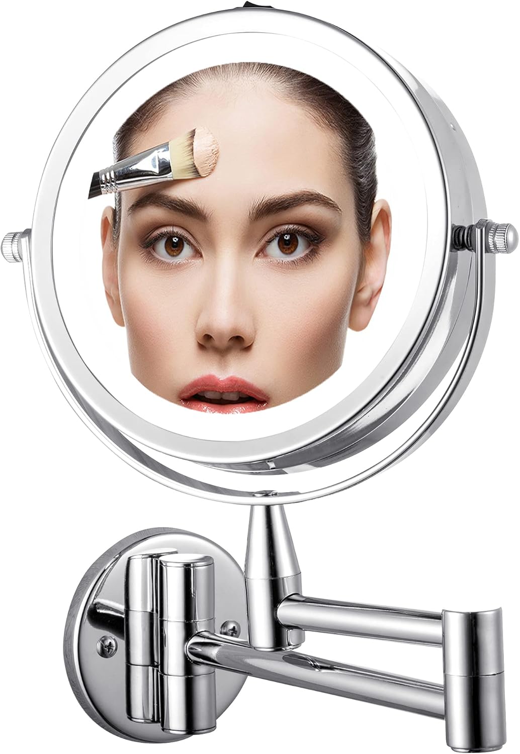 5.8" Vanity Magnifying Makeup Mirror Wall Mounted 1X/5X Magnification, TwoSide