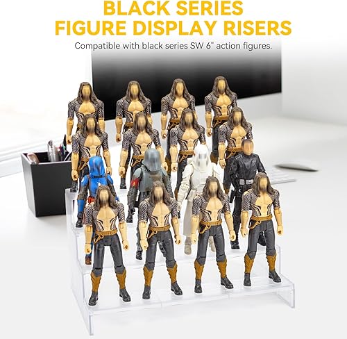 Miniatura 6 de Star Was Black Series - Soporte para figuras de 6 pulgadas para exhibición, estante de figuras de acción con clavijas flexibles para organizador de
