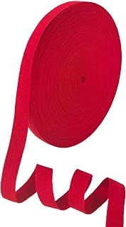 5/8" Red Natural Cotton Twill Tape 40yd for Sewing Crafts | This fabric trim with a herringbone weave—soft& machine washable for garment making,gift wrapping,bag handle &DIY crafts