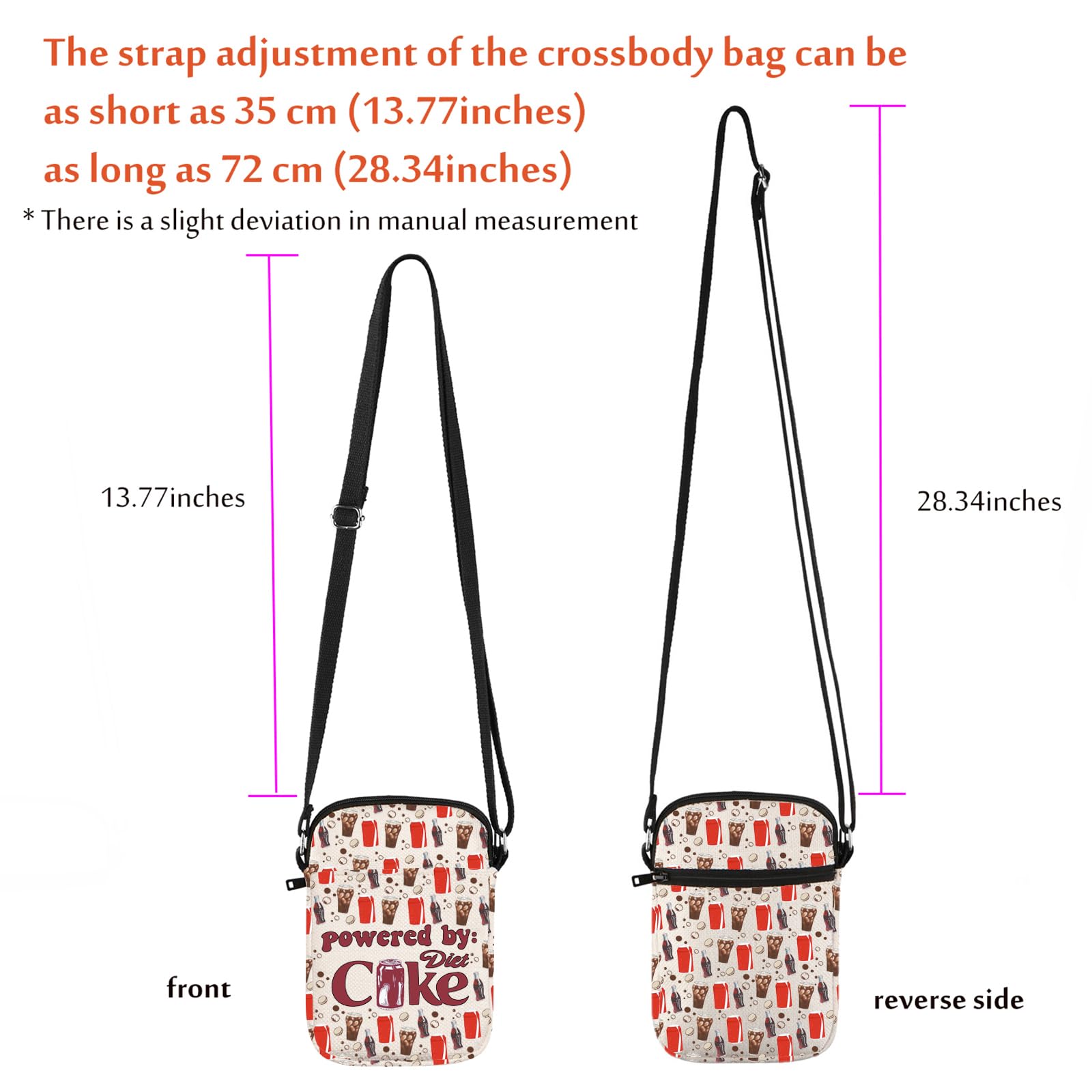 Drinking Gift Soda Lovers Crossbody Bag Soda Drink Addict Handle Bag Vodka Drinker Carry On Bag (PowerDietCokCross)