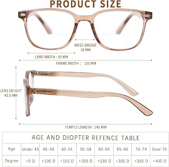 Bifocal Reading Glasses for Women, Blue Light Blocking Computer Readers with Spring Hinges, Retro Square Frame