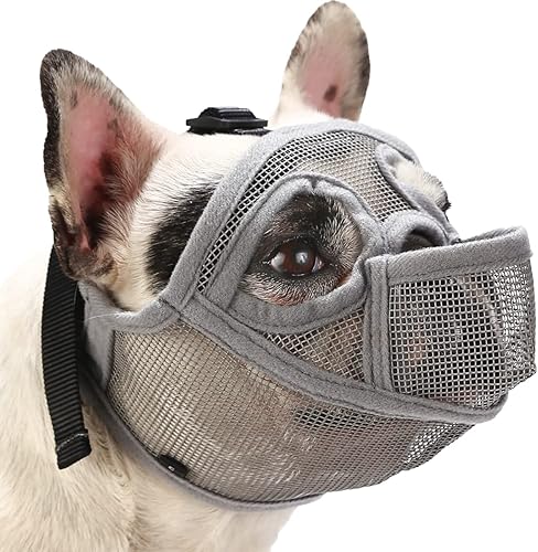 Bozal Bulldog francés, bozal corto para perro Shih Tzu English Bulldog, bozal de malla con diseño de lengua, bozal de perro de cara plana para