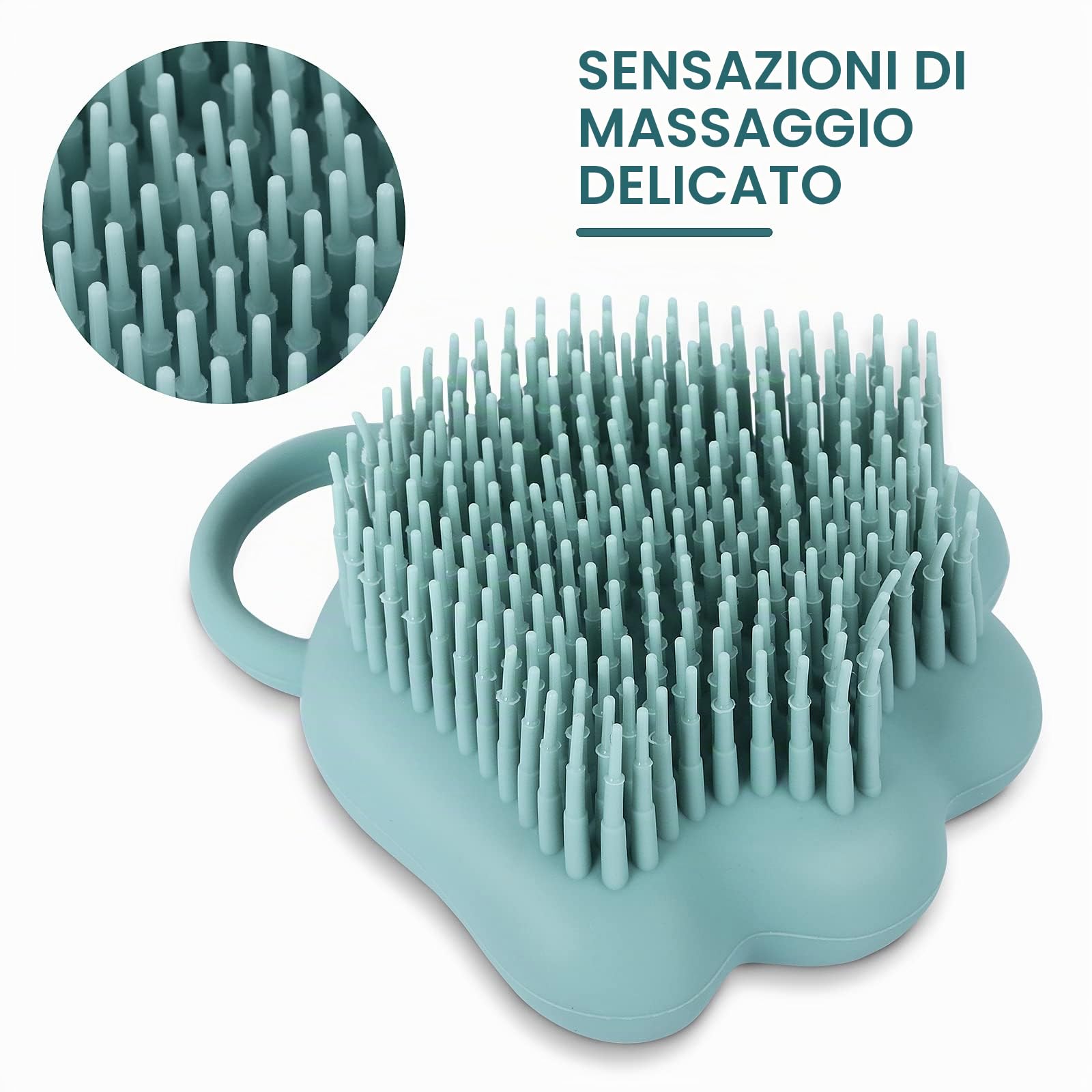 TIESOME Spazzola per il bagno del cane del gatto dell'animale domestico toelettatura in silicone morbida per il massaggio del cucciolo della pelliccia