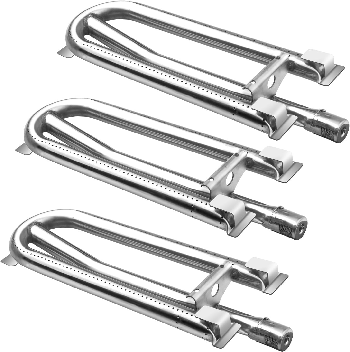19 1/8" x 6" Gas Grill Burner Stainless Steel Replacement Parts for Brinkmann Charmglow 810-8905-S 810-8907-S and DCS 27DBQR, DCS 30 BGB30-BQR Gas Grill Models, 3 Pack