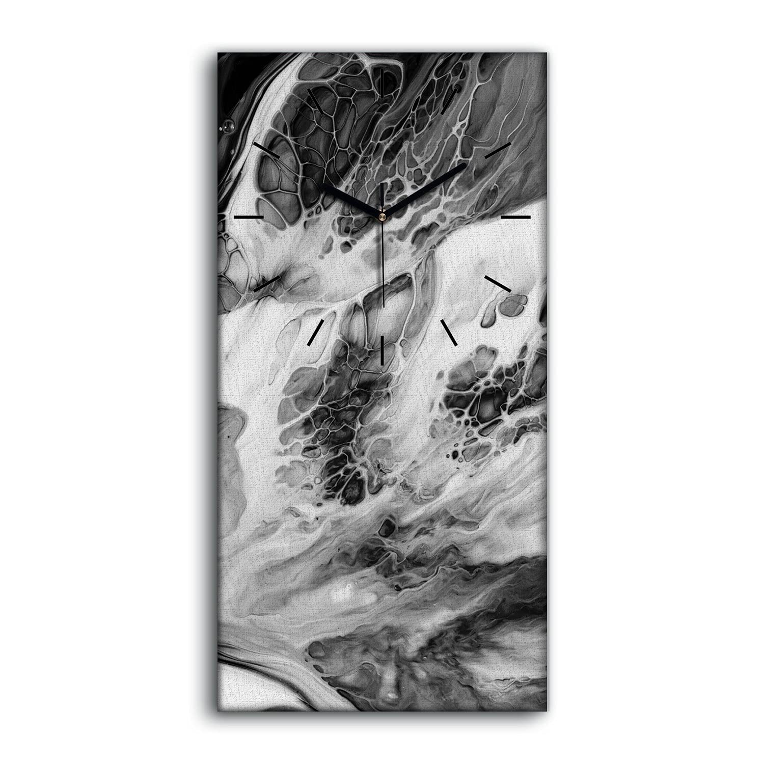 Horloge sur toile décoration art moderne salon tableau mural silencieux 30x60cm