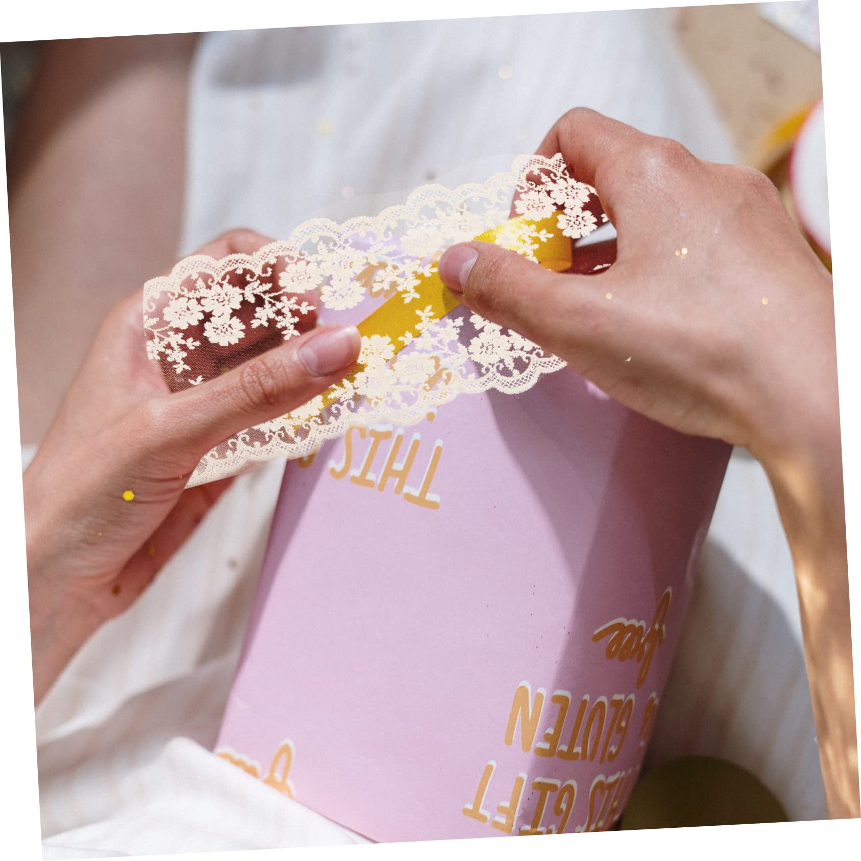 NUOBESTY 5rollos Encaje De Flores Bordado Para Metros De Encaje Sin Elasticidad Para Decoración De Vestidos y Manualidades