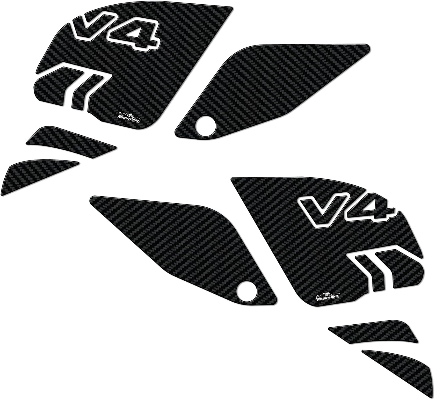 Motorcycle 3D Stickers Compatible with Ducati Panigale V4 and V4S 2018-2024. Tank Protector Protection from Impact and Scratches. Resin Sticker - Made in Italy