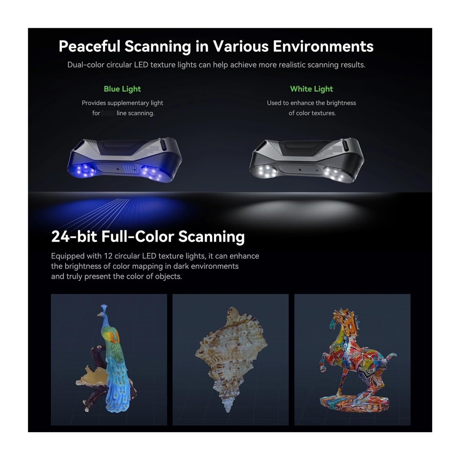 CR-Scan Raptor Mehrzeilen-3D-Scanner for Blau und NIR for 3D-Druck, Reverse Engineering, Handscanner bis zu