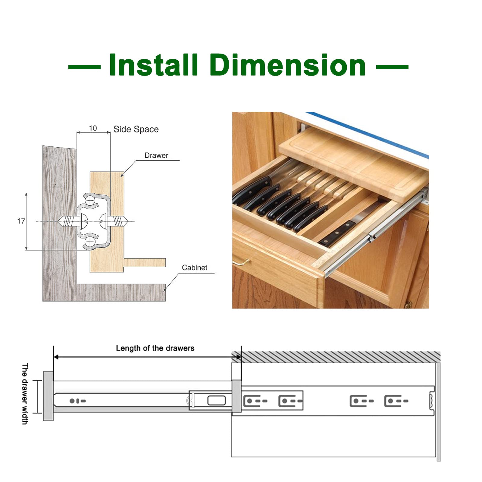 Snapklik.com : Suiwotin 12 Inch Drawer Slides, Metal Drawer Slide Small ...