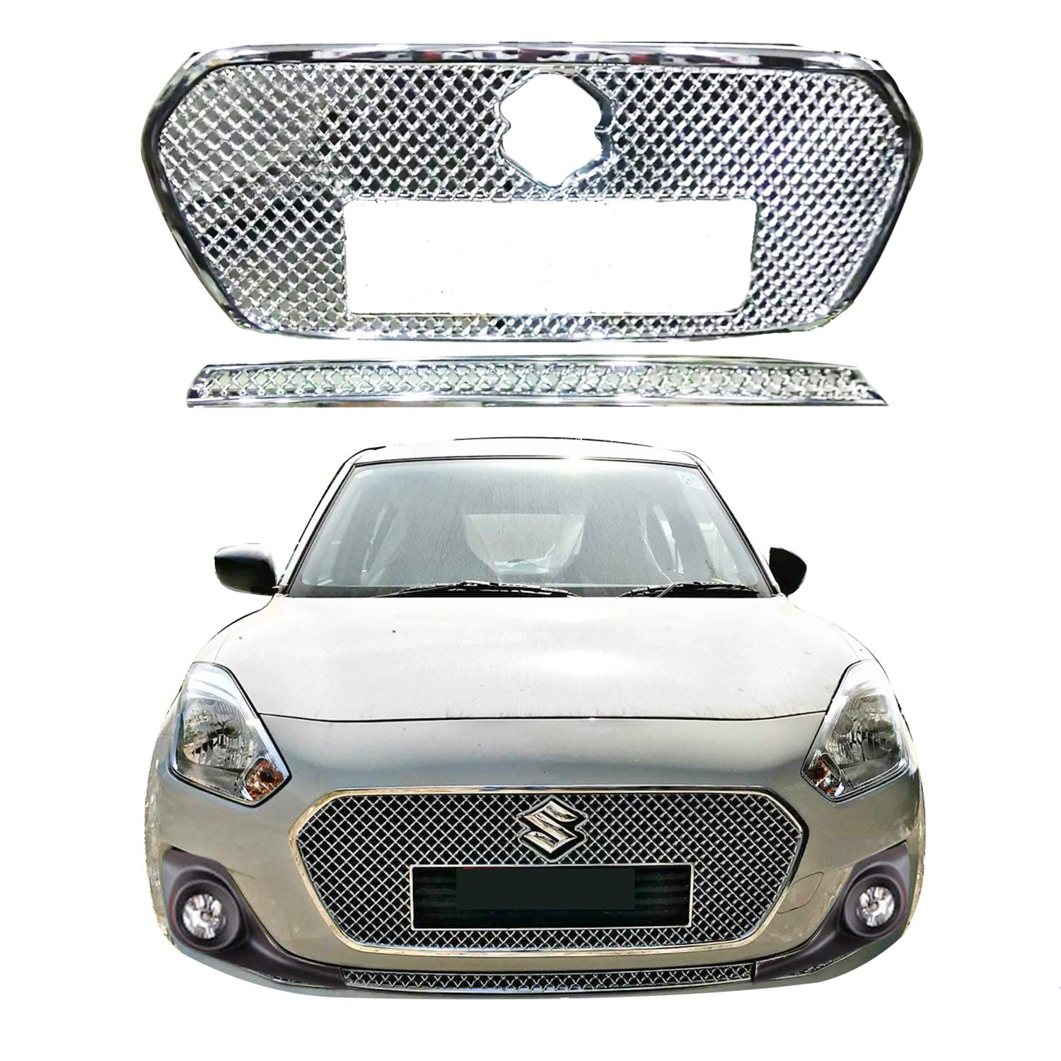 CAR SAAZ Bentley Style Front Chrome Grill Compatible with Swift Type 4 (2018-2020) - Image 4 thumbnail