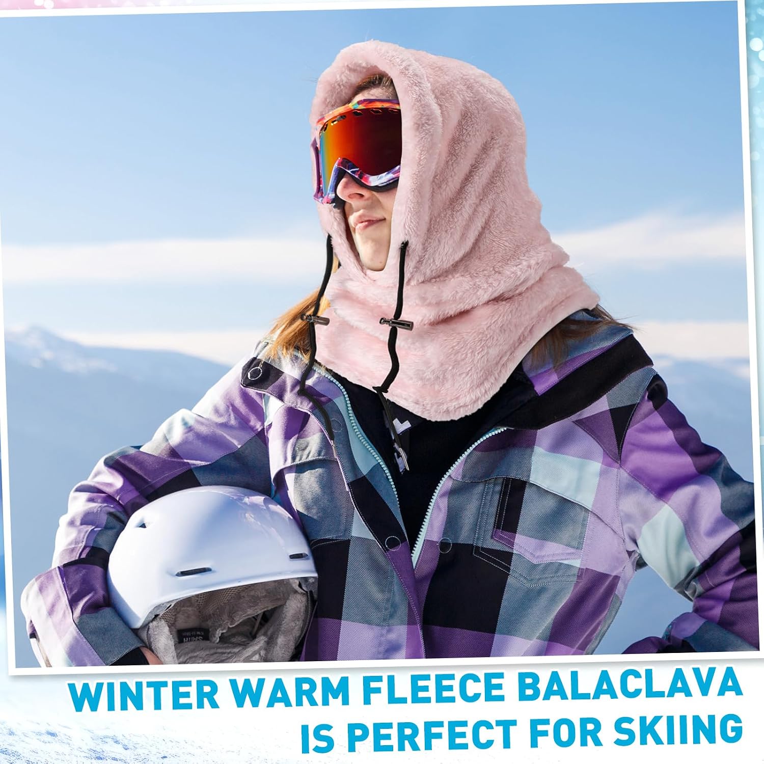 JaGely 3 Pcs Winter Balaclava Face Mask for Women Men Ski Mask Flannel Hood Warm Face Cover Hat Scarf Wind Resistant Beanie
