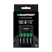 Blaupunkt Caricabatterie USB per 1-4 pile ricaricabili AA, AAA, tempo di ricarica 8-10 h, 4 pile incluse – 2000 mAh