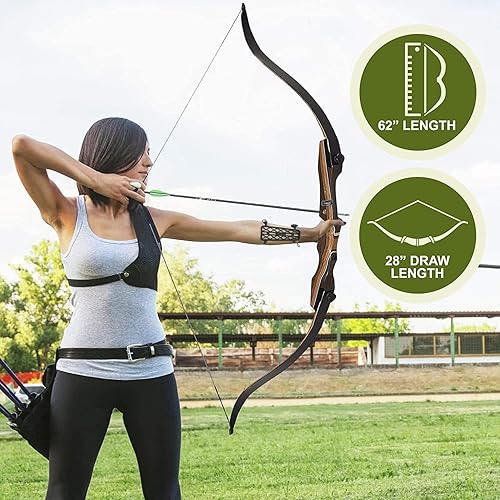 Miniatura 2 de Samick Sage Arco recurvo de tiro con arco de 62 pulgadas, 25-60 libras, lazos para adolescentes a adultos, principiantes a avanzados, para caza