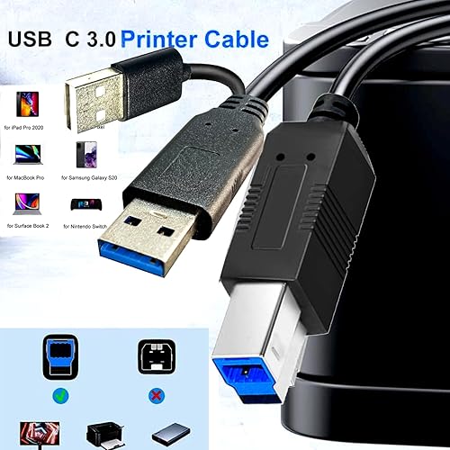 Miniatura 4 de YOTETION Extensor USB 3.0 de 25 pies, cable extensor USB (macho A a macho B) compatible con cámaras web, cámaras, teléfonos, concentradores USB,