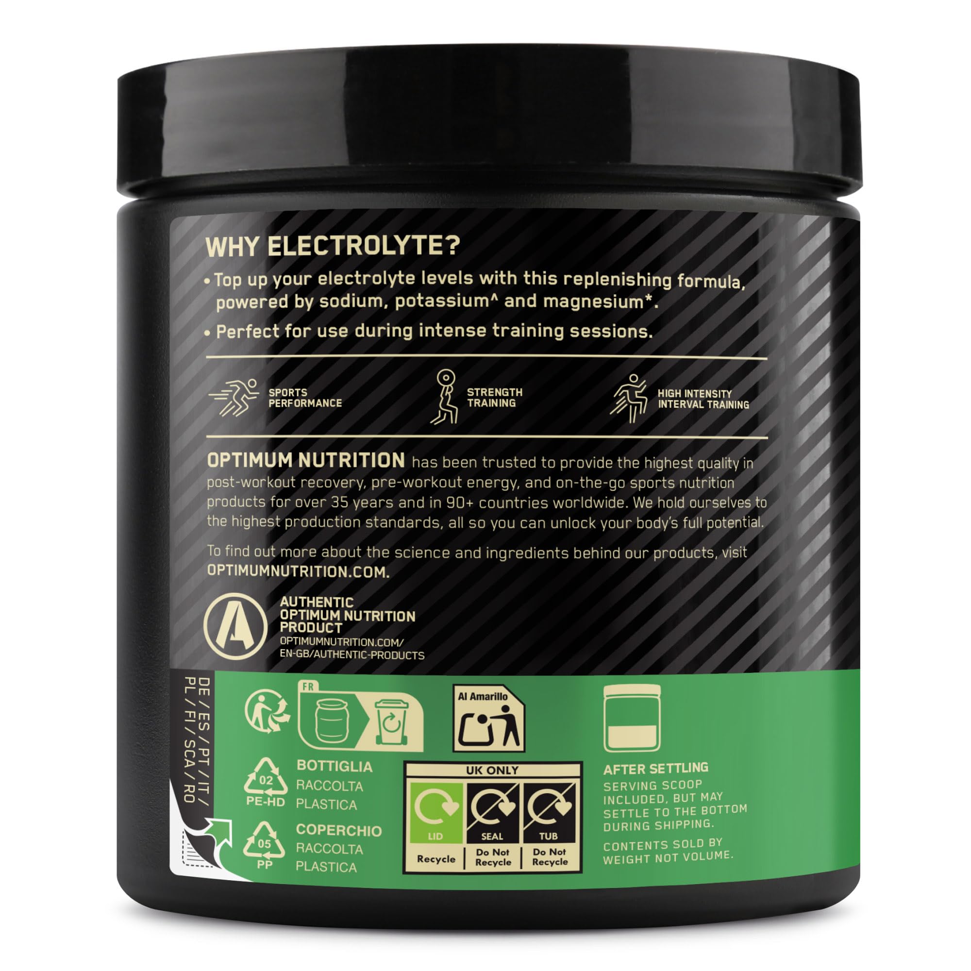 Optimum Nutrition Electrolitos en Polvo, Sabor Frutos del Bosque, Fórmula Lista para Mezclar con Sodio, Magnesio y Potasio para Entrenamientos Intensos, 264 g, 33 Raciones