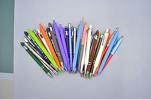 Assorted Pens with Misprints - Set of 50 Retractable Ballpoint Pens