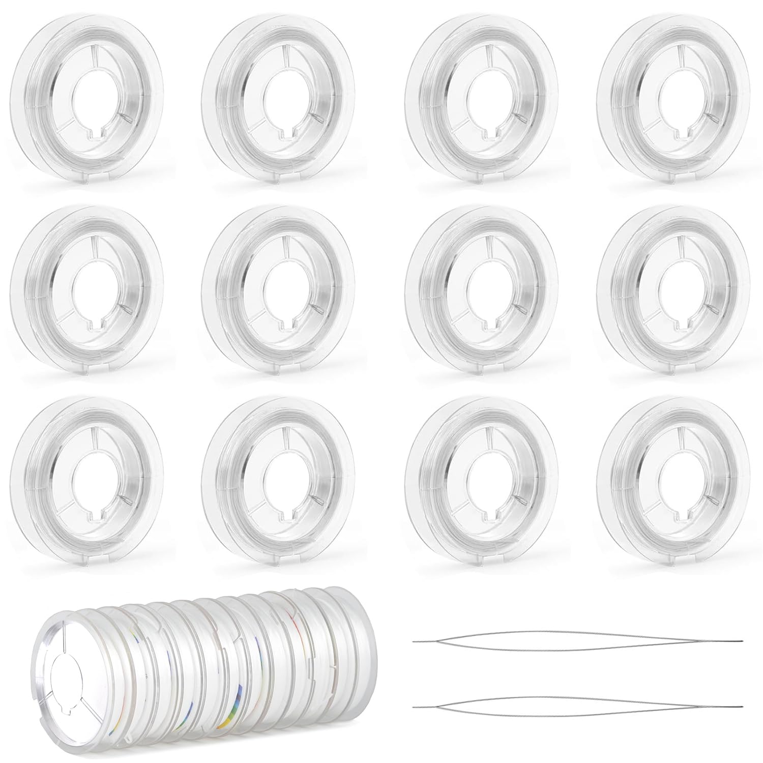 Set Filo Elastico Per Braccialetti E Perline | 8 Rotoli TPU (0.4mm-1mm) + Aghi | Resistente Ad Acqua E Olio - Foto 6