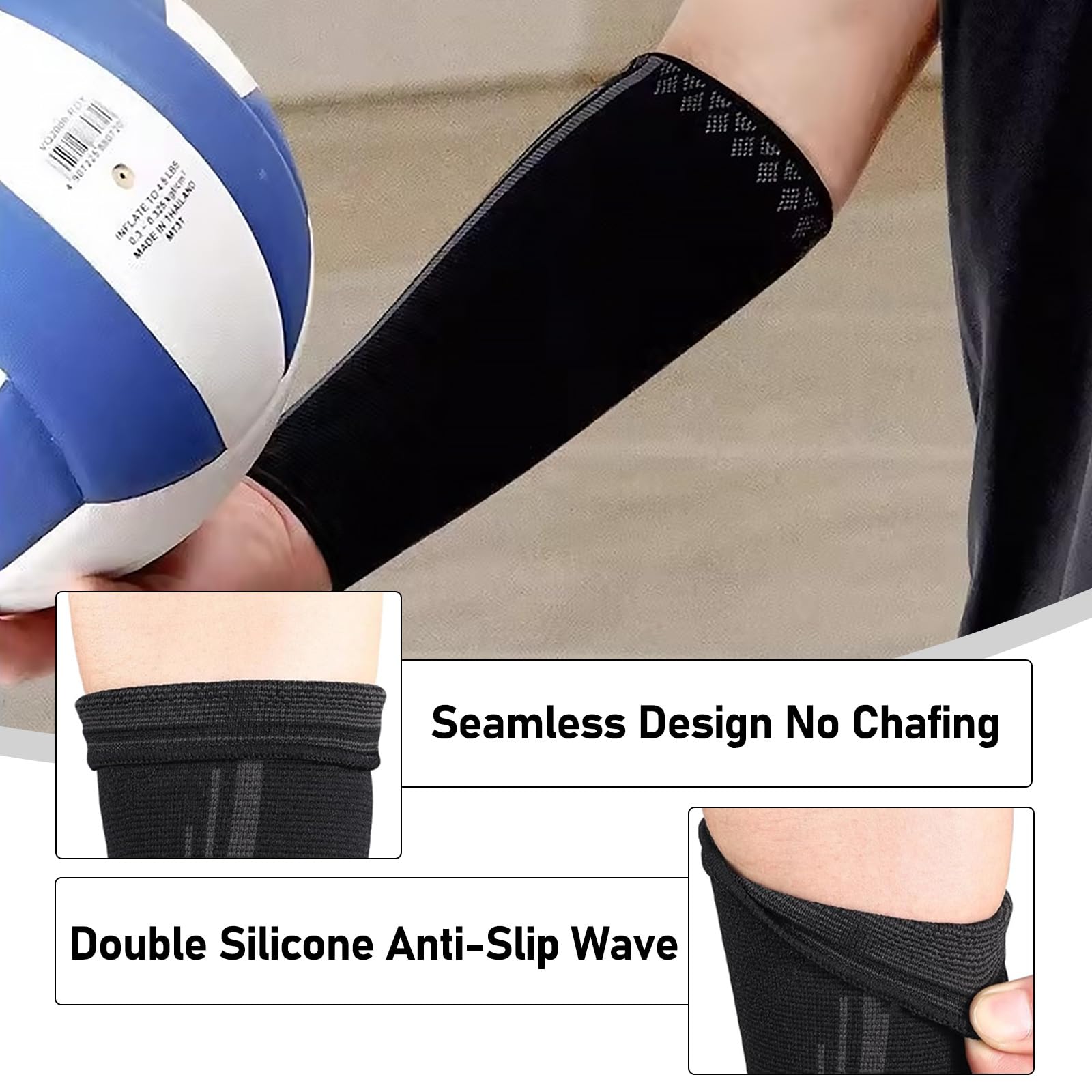 2 Paar Volleyball Arm Sleeves Sport Unterarm Ärmel Volleyball Armschoner Top-Volleyball-Armstulpen – Bequeme Und Atmungsaktive Armschutzausrüstung 2 Stile(Größe S)