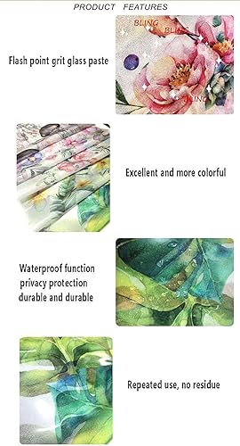 Miniatura 5 de Película decorativa para ventana, película de privacidad esmerilada sin pegamento, película de puerta de vidrieras, bandera estadounidense en el