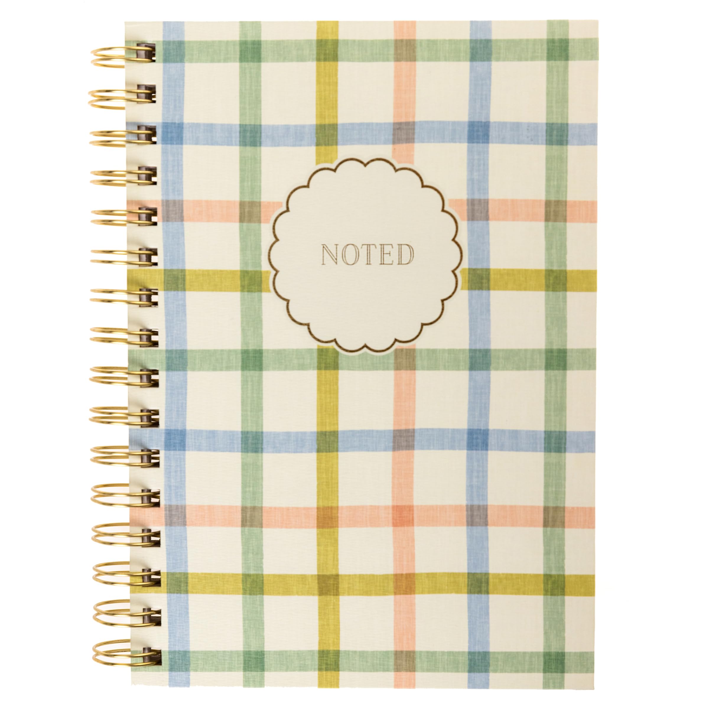 Graphique Plaid Hardbound Spiral Journal, 160 Ruled Pages Hard Cover Notebook, Diary, Lists, Record Month and Date, Premium Paper, 6” x 8”