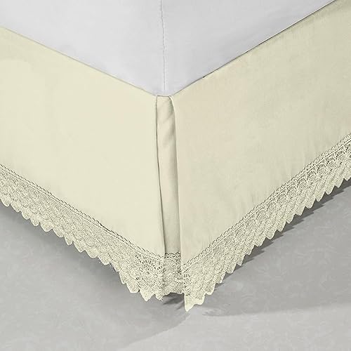 Miniatura 3 de Elegant Comfort Narina Collection Lace Bed Skirt 15inch Drop, 1500 Thread Count Egyptian Quality, Sophisticated Design for a Vintage Look- Easy Care