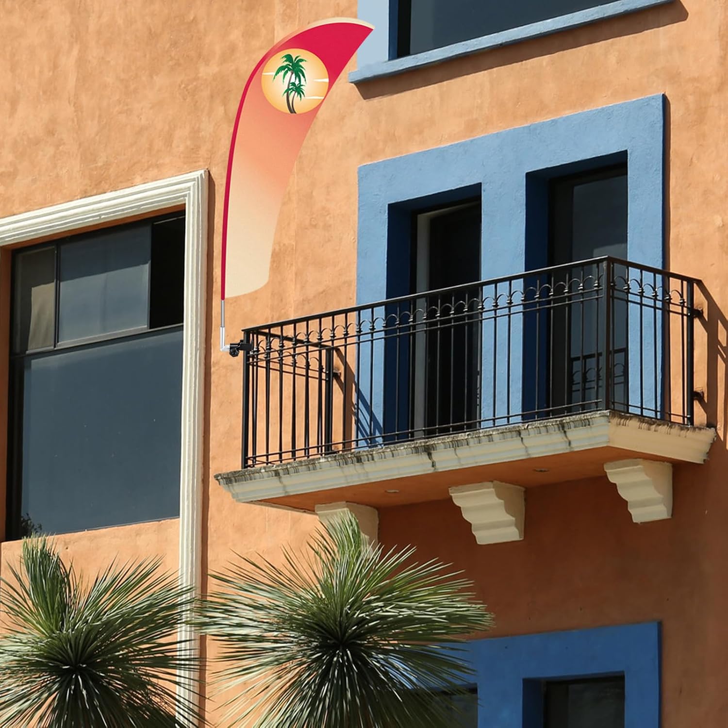 2 Pcs 90 Degree Small Feather Flag Holder for Canopy Tents Vertical Flagpole Holder Mounting Bracket for S, XS, XXS Feather Flags with Flagpole Diameter of Less Than 17 mm, Square