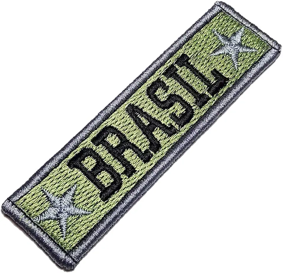 Brasil Militar Patch Bordado Com Fecho Contato Gancho Atrás