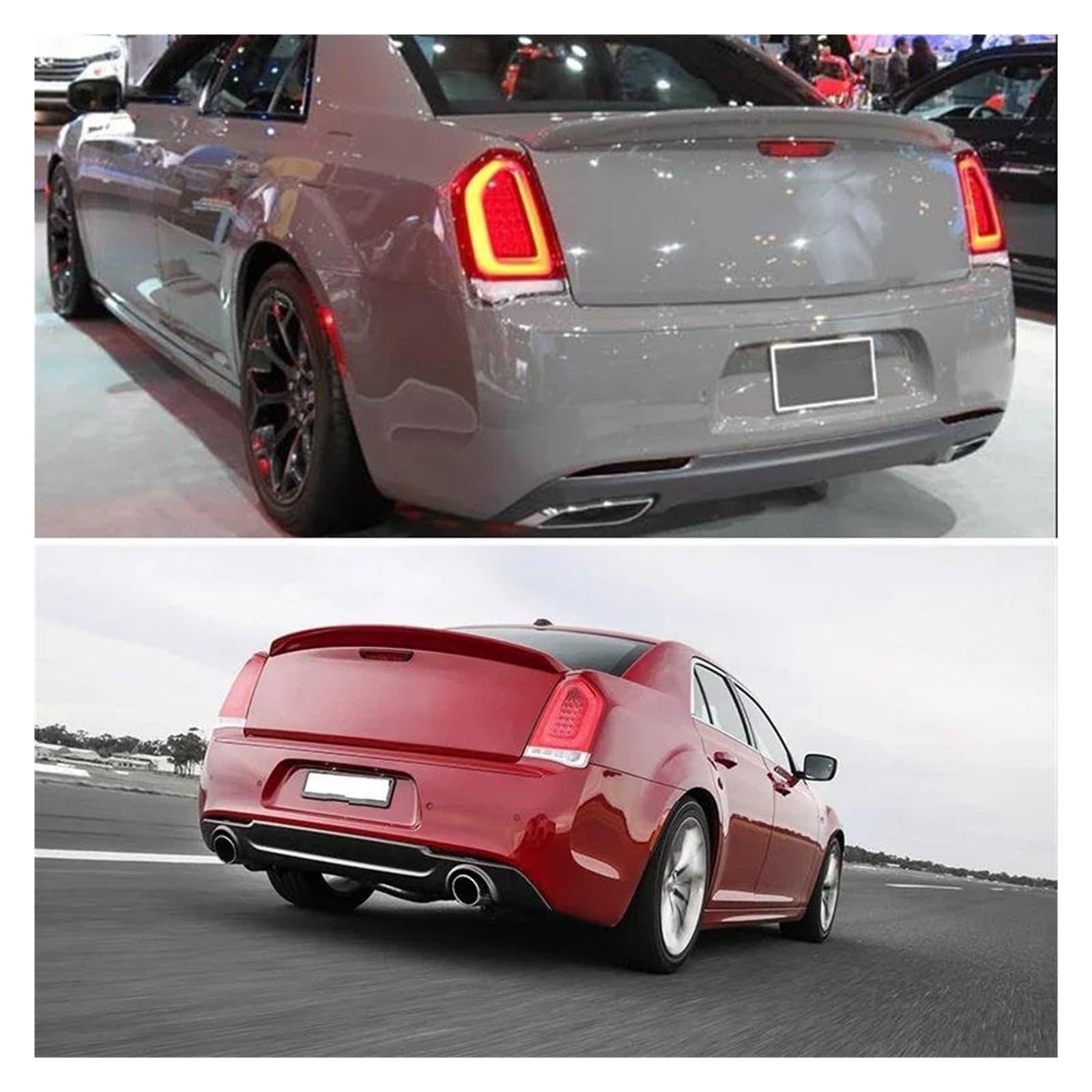 Tulipa Piloto Trasero para Chrysler 300 2015-2022 ABS Coche Reflector Parachoques Trasero Cola Cristal Faro Trasero