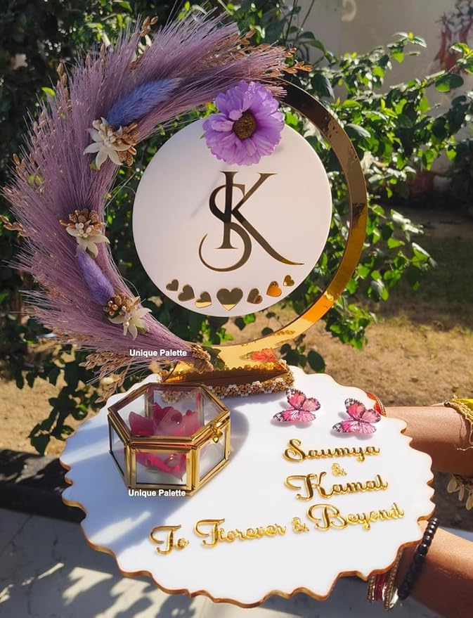 Buy Unique Palette Personalized Engagement Wedding Ring Platter With ...