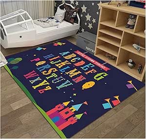 Amazon.co.jp: ABC Alphabet Printed Classroom Rug for Home Decoration ...