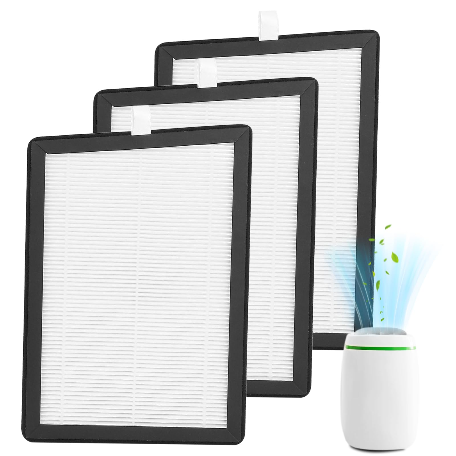 Gekufa Replacement HEPA Filter Compatible with Meaco 12L Low Energy Dehumidifier Only Trapezoidal Shape with 1 Slanted Edge, (Not for Arete Model) 3 Pack Filters