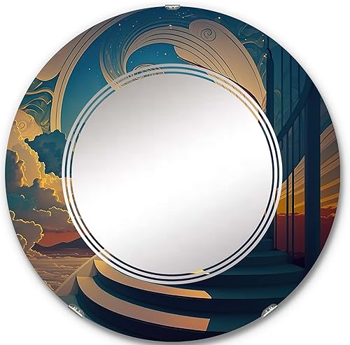 Miniatura 6 de DesignQ Stairs to Heaven I - Espejo de tocador, espejos de baño, espejos de pared para sala de estar, dormitorio, espejo ovalado, grande, 20 x 30