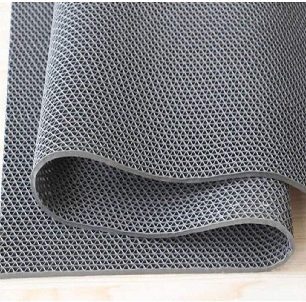 tonchean Non-Slip Drainage Floor Mat 3x10Ft Commercial PVC Mesh Hollow Mats Pool Bath Shower Wet Area Floor Mat 0.22'' Thick Versatile Heavy Duty Rugs for Kitchen Washroom Restaurant Bars Garage-Grey