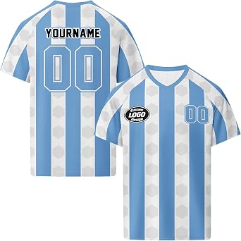 Custom Argentina Soccer Jersey, Personalized Argentinian Football Shirt for Men Women Youth Fan Apparel Teamwear