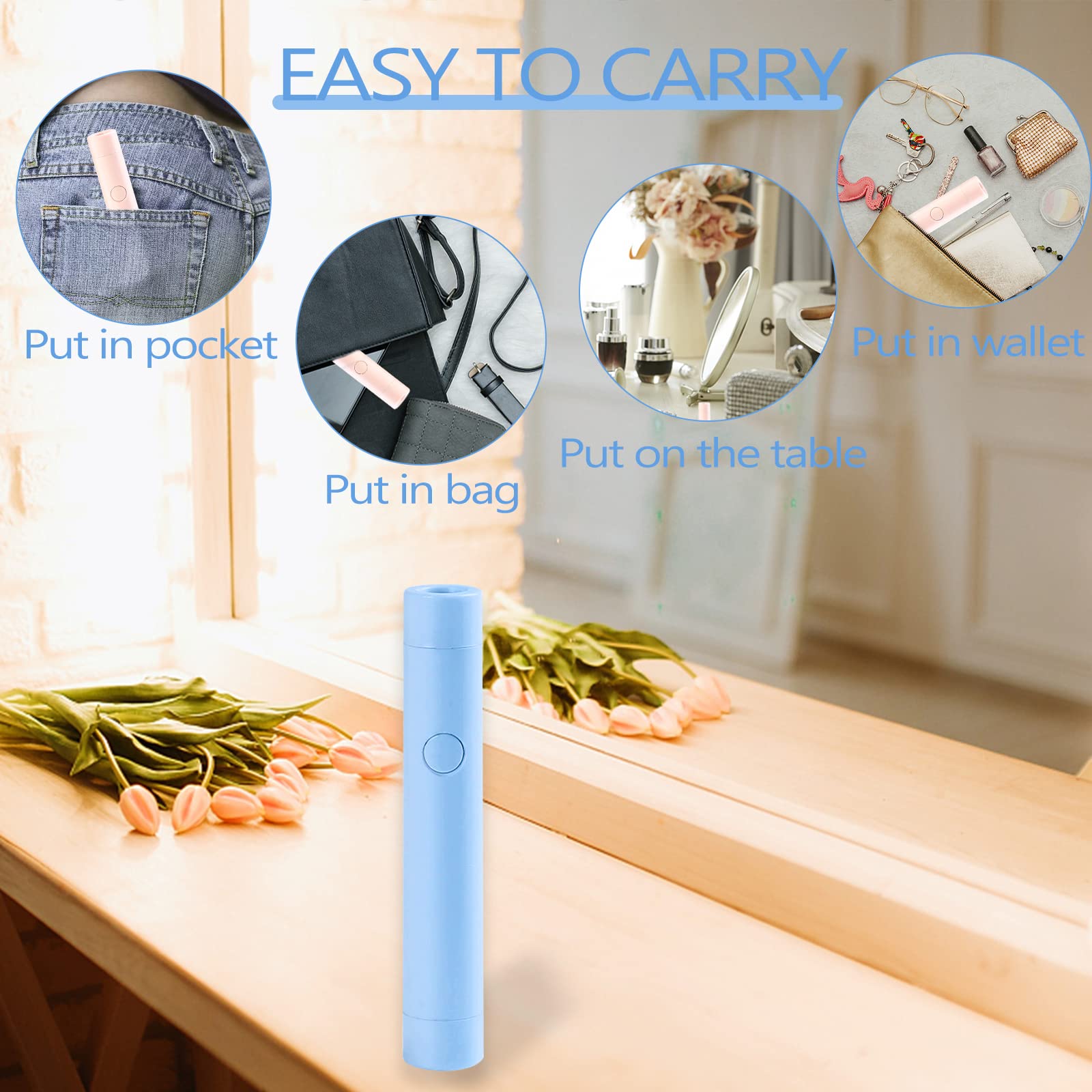 ANGNYA Portable Mini UV LED Lamp Pen Shape Dryer for Gel Nails - 6W Curing Light for Quick Drying - Professional LED Light for DIY at Home Salon (Blue) 4