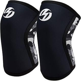Knee Sleeves (1 Pair), 7mm Neoprene Compression Knee Braces, Great Support for Cross Training, Weightlifting, Powerlifting, Squats, Basketball and More