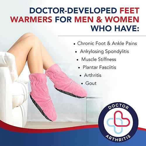 Miniatura 3 de Doctor Developed Feet Warmers Heated Booties (Not for Walking in) - Foot Warmers for Women & Men - Heat Therapy Socks wMicrowavable Heating Pad -