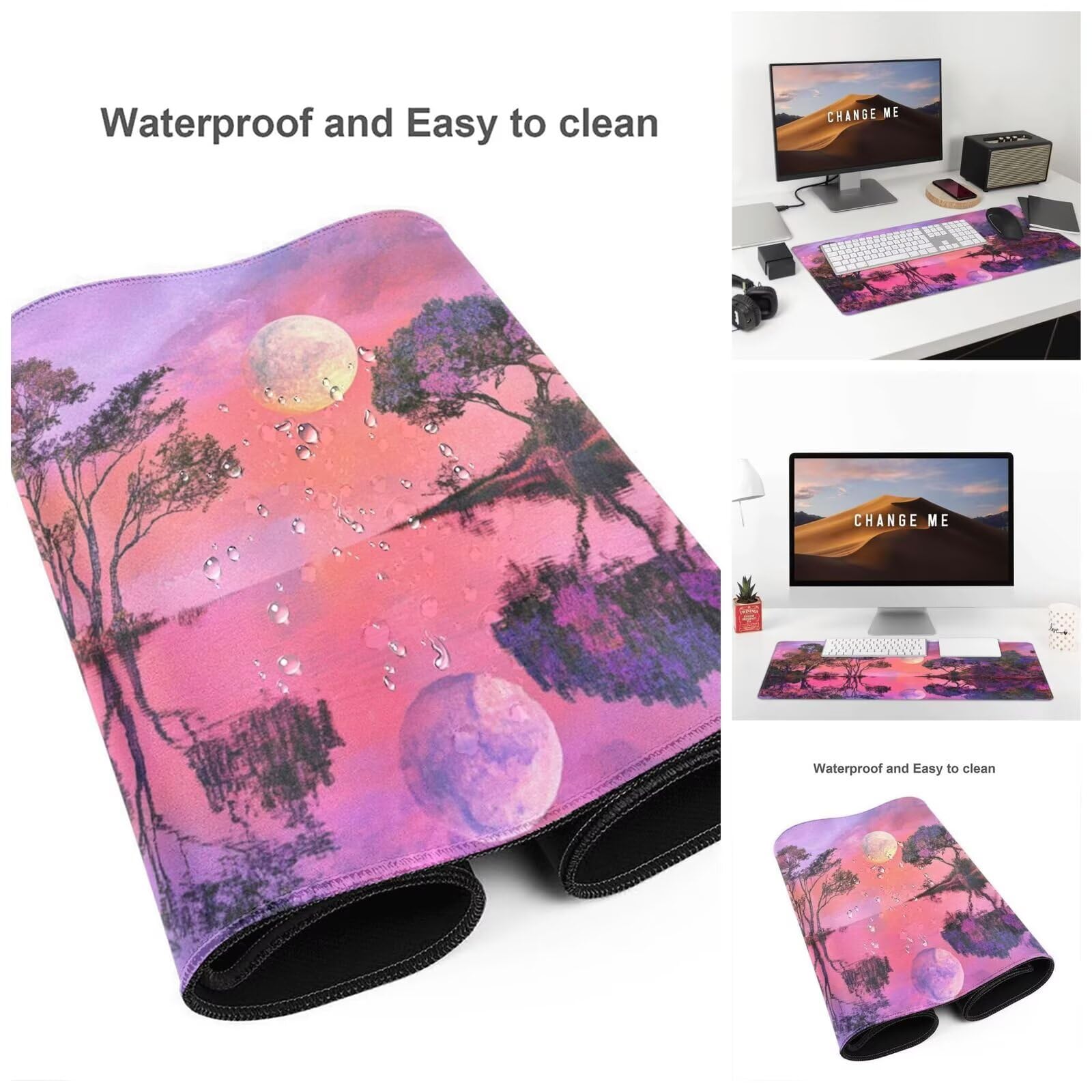 Alfombrilla Ratón Misterio Alfombrilla Ratón XXL 1600 x 800 mm, Paisaje Mouse Pad Gaming con Bordes Cosidos, Impermeable Mousepad XXL Base de Goma Antideslizante Duradera, Mouse Pad para Oficina Q844