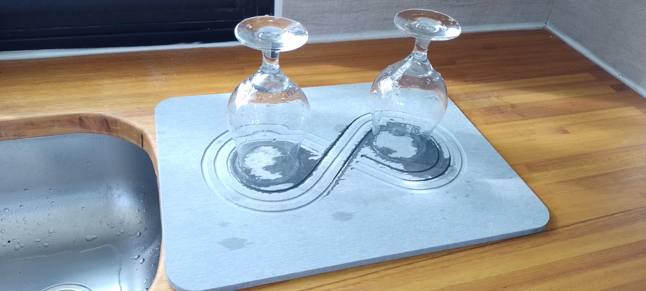 Tapete de secado de piedra para encimera de cocina, tapete de tierra de diatomeas de secado rápido, ultra absorbente, 15.8 x 11.8 pulgadas, antideslizante, resistente