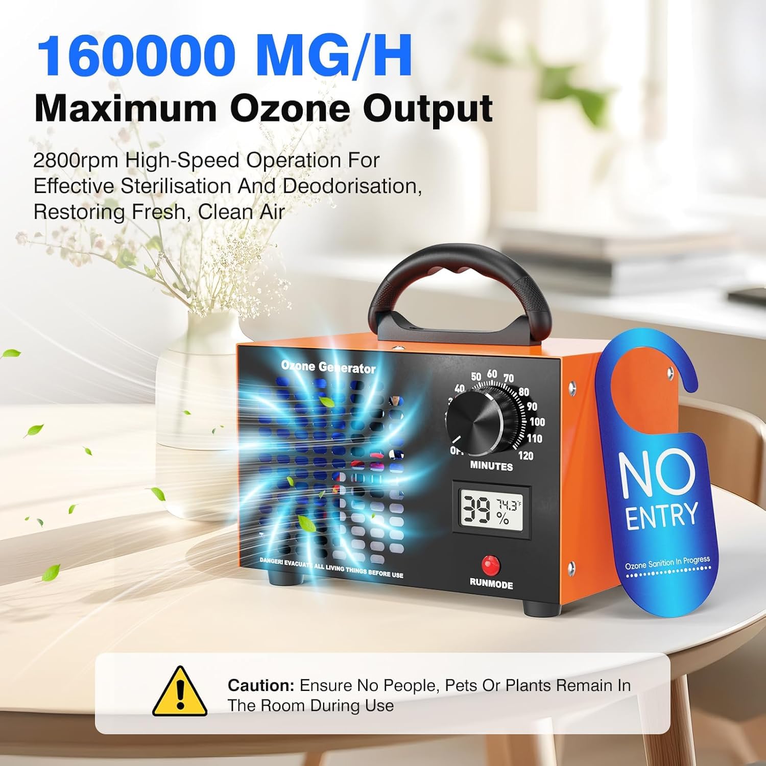 Industrial-Strength Odor Eliminator – Negative ion air purifier and deodorizer, filterless ion air purifier and air freshener, suitable for home, office, dust, pets, smoke, and other uses — view 3